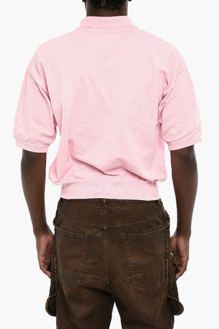 Short Sleeve Sweater with Polo Neck