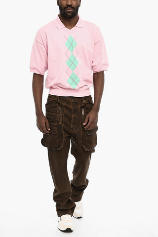 Short Sleeve Sweater with Polo Neck