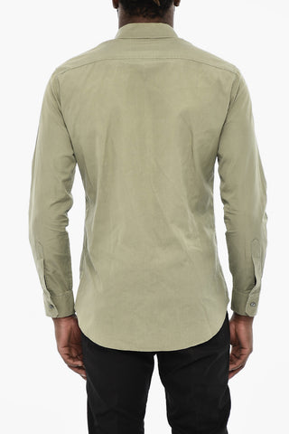 Poplin Cotton Shirt with Spread Collar