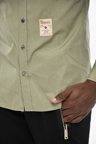 Poplin Cotton Shirt with Spread Collar