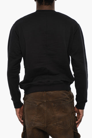 Cut Out And Jewels Detailing Crew-neck Sweateshirt
