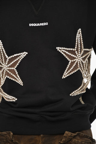 Cut Out And Jewels Detailing Crew-neck Sweateshirt