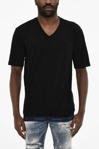 Cotton and Wool V-neck Underwear T-shirt