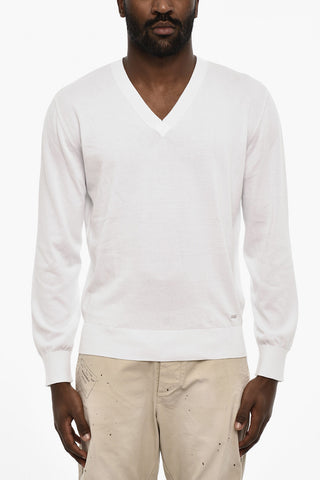 V-neck Lightweight Cotton Sweater
