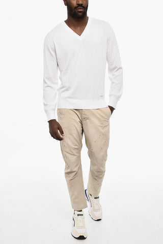 V-neck Lightweight Cotton Sweater