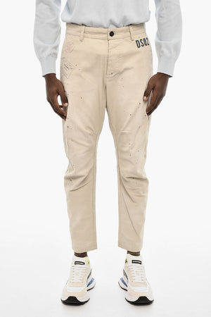 Pantaloni 4 Tasche in Cotone con Monogram in Denim