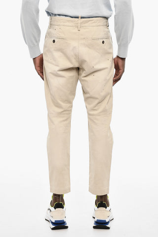 Pantaloni 4 Tasche in Cotone con Monogram in Denim