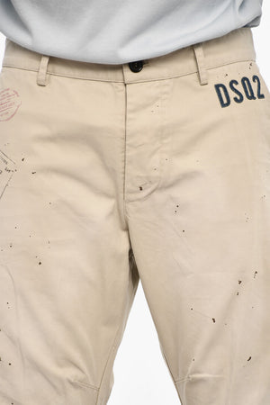 Pantaloni 4 Tasche in Cotone con Monogram in Denim