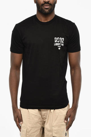 T-shirt girocollo a Tinta Unita Con Monogram