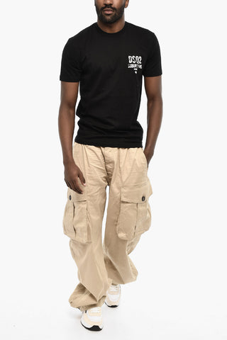 T-shirt girocollo a Tinta Unita Con Monogram