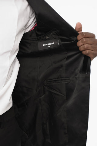 wool and silk side vents peak lapel 1-button blazer