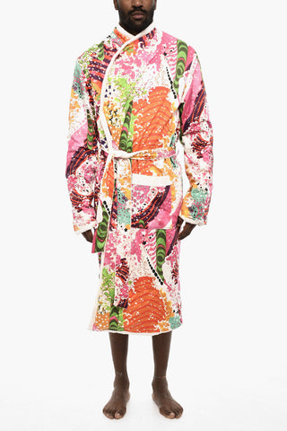 Cotton Printed Bathrobe with Belt
