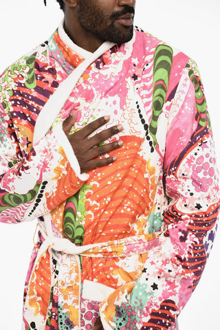 Cotton Printed Bathrobe with Belt