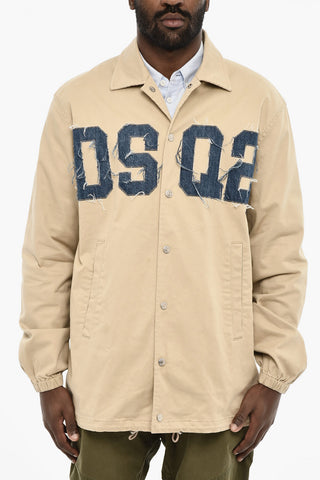 Lightweight Cotton Twill Coat with Denim Monogram