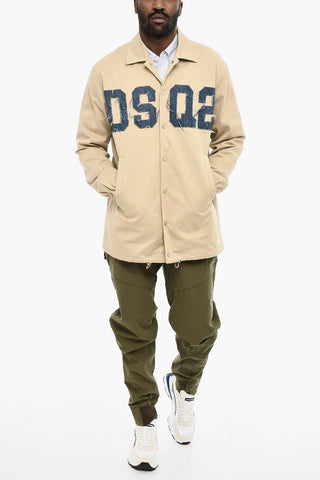 Lightweight Cotton Twill Coat with Denim Monogram