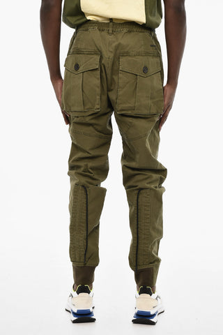Cotton Twill Cargo Pants with Zip Frontal