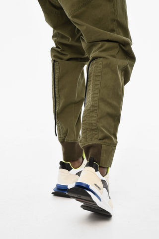 Cotton Twill Cargo Pants with Zip Frontal