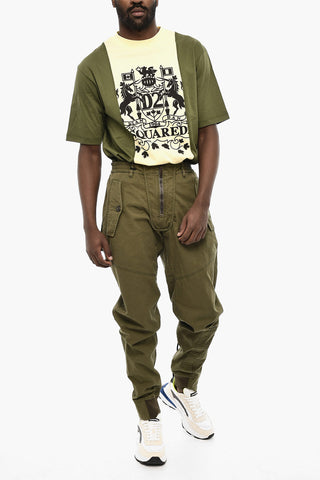 Cotton Twill Cargo Pants with Zip Frontal