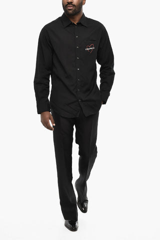 Camicia a Spalla Scesa con Logo a Contrasto