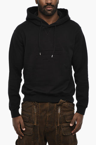 Solid Color Hoodie with Embossed Logo