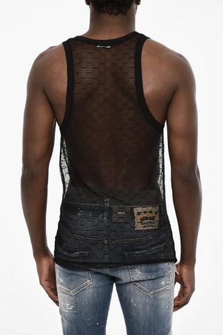 All-Over Monogram Sheer Underwear Tank Top