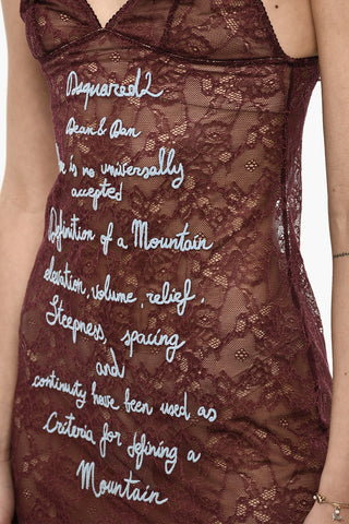 UNDERWEAR Embroidered Lace Slip Dress