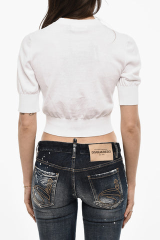 Short Sleeve Cotton Crew-neck Sweater