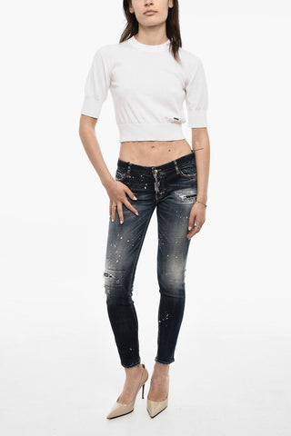 Short Sleeve Cotton Crew-neck Sweater