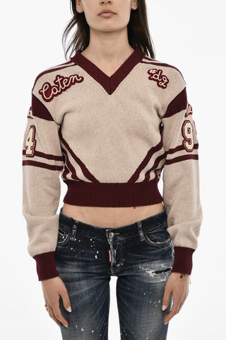 V-Neck Sweater with Contrasting Trims