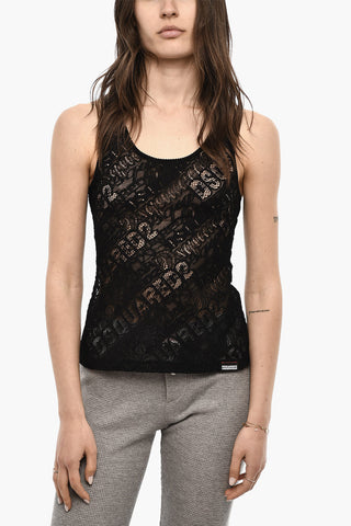 All-Over Monogram Sheer Underwear Tank Top