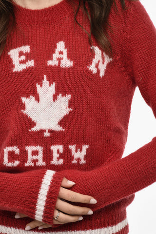 Wool Blend Crew-neck Sweater with Embroidery