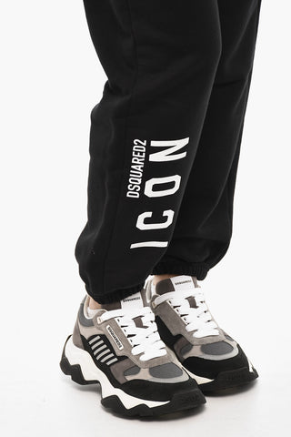 Joggers ICON In Cotone Felpato a Vita Bassa