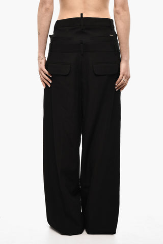 Double-Layer Wool Chino Trousers