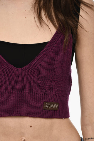 Cropped-Stricktop aus Wolle