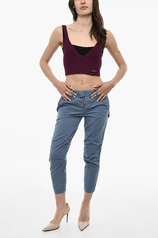 Cropped-Stricktop aus Wolle