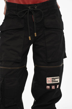 Pantaloni Casual In Cotone con Dettagli Zip