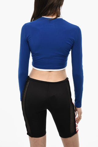 UNDREWEAR Long Sleeved Cropped Pajama Top With Logo Print
