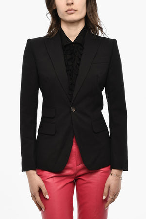 One-Button Solid-Color Blazer