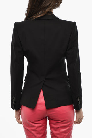 One-Button Solid-Color Blazer