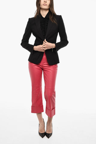 One-Button Solid-Color Blazer