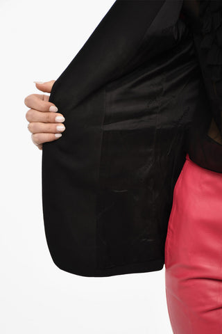 One-Button Solid-Color Blazer