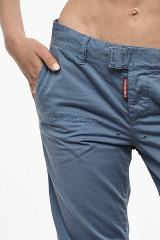 Distressed Effect Cotton pants