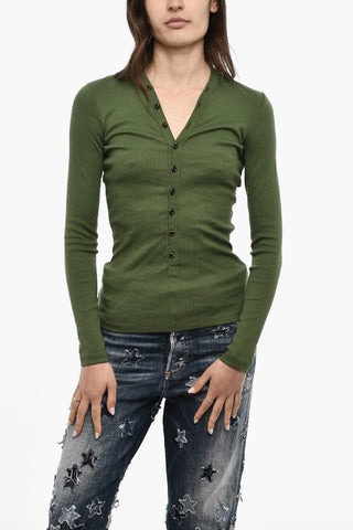 Cardigan a Costine con Scollo a V