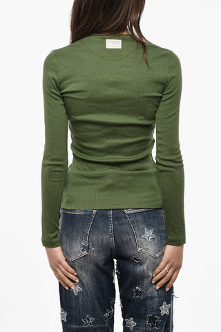 Cardigan a Costine con Scollo a V