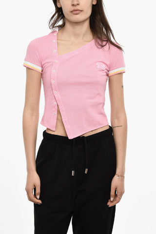 Cropped Asimmetrical Cut Polo