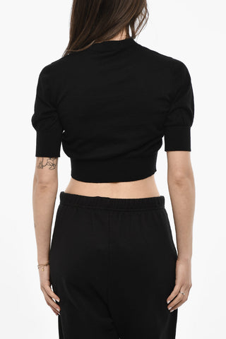 T-shirt Cropped In Maglia Di Cotone