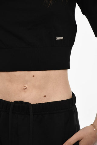 T-shirt Cropped In Maglia Di Cotone