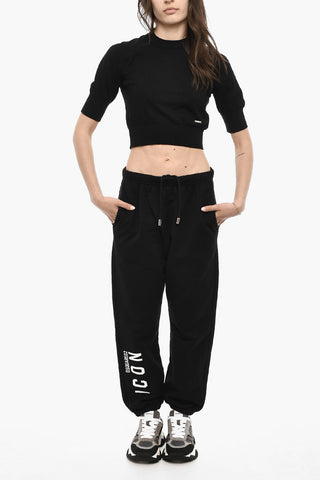 T-shirt Cropped In Maglia Di Cotone