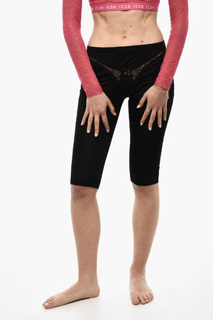 Satin Shorts with Lingerie Detail