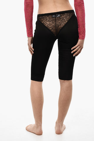 Satin Shorts with Lingerie Detail